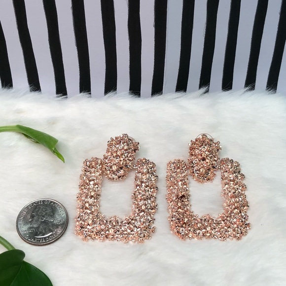 Jewelry - NEW BIG CHUNKY TEXTURED ROSE GOLD EARRINGS